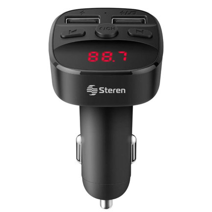 TRANSMISOR STEREN FM BT C/MANOS LIBRES/MP3/CARGADOR