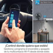 Barra Steren Multicontacto Wi-Fi de 4 Salidas Horizontales y Triple Cargador USB Color Blanco - Vista 13