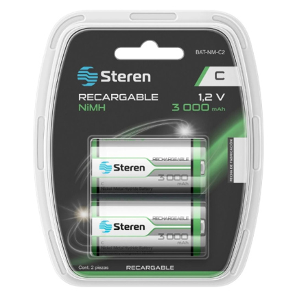 Paquete de bater&iacute;as steren nimh recargables usb-c 1.2vcc 3000mah