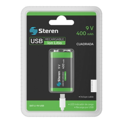 Bateria Recargable Steren LI-Ion 9V DE  400mAH