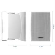 Juego de Bafles Steren de 2 Vías 600W PMPO Tipo Satelital Uso Interno/Externo/Intemperie Color Blanco - Vista 7