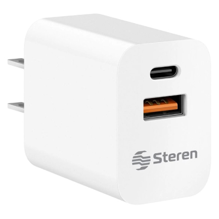 Cargador steren usb a y usb c con pd y qc