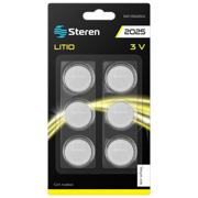 Pilas Steren de Litio Tipo Botón CR2025 3Vcc 150mAh Uso Múltiple C/6 Piezas - Vista 2