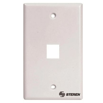 Placa Steren P/Registro de 1 Cavidad Keystone CAT5 y 6