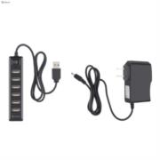 Hub Steren USB 7 Puertos con Eliminador de 2A Color Negro - Vista 9