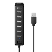 Hub Steren USB 7 Puertos con Eliminador de 2A Color Negro - Vista 5