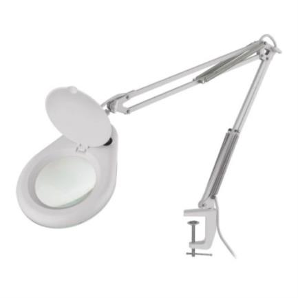 SQCACCAL007 - Lámpara LED Steren con Lupa 5x Brazo Artículado Color Blanco