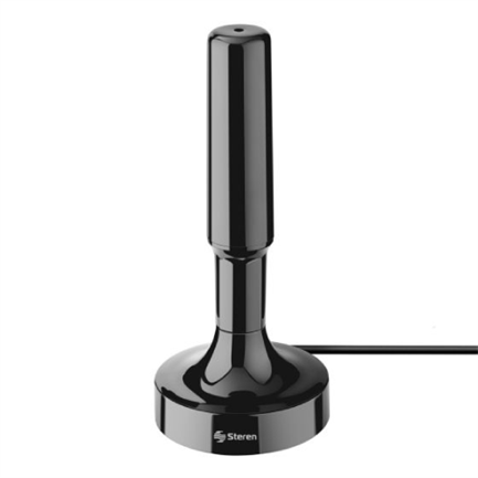 Antena steren compacta uhf base de imán y booster 20db color negro