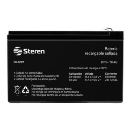 Batería steren sellada Ácido-plomo 12 vcc 7 ah color negro