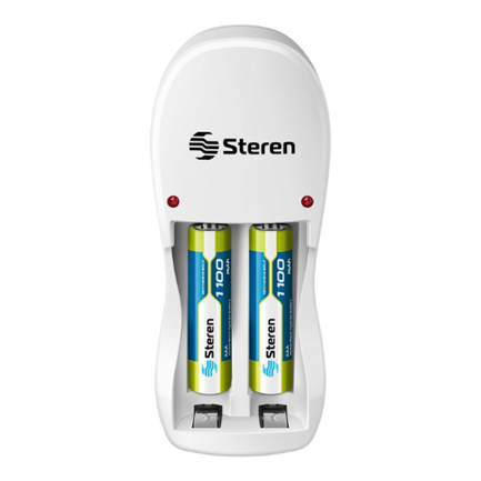 Cargador de pilas steren para aa/aaa led incluye 2 pilas aaa