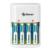 Cargador de Pilas Steren para AA/AAA 9VC NICD/NIMH Incluye 4 Pilas AA