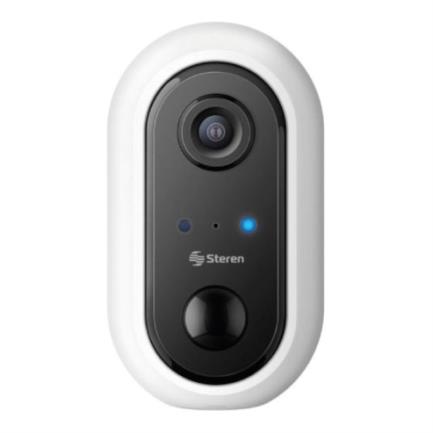 C&aacute;mara seguridad steren wi-fi fhd fija con bater&iacute;a recargable color blanco