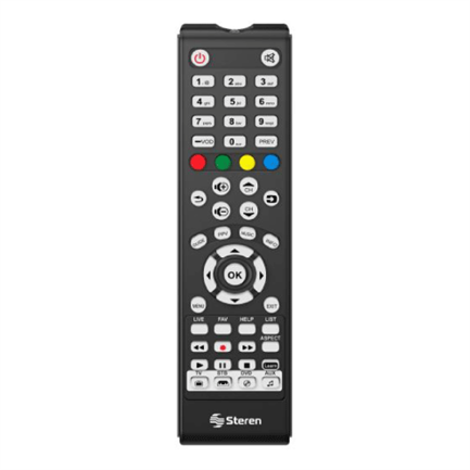 Control remoto steren universal tv 4 en 1 con autoaprendizaje color negro