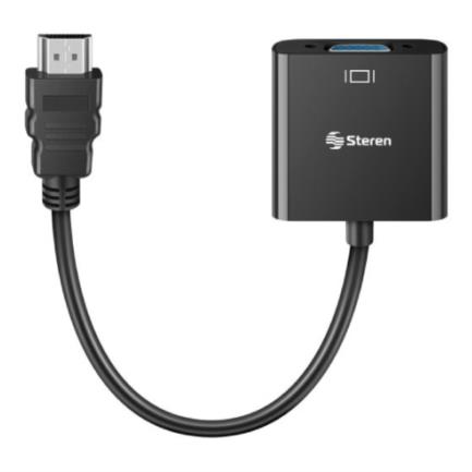 Convertidor steren hdmi a vga audio-video color negro