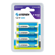 Pilas Steren Recargables Alta Capacidad Tipo AA NiMH 2500 mAh C/4 Pzas - Vista 3