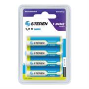 Pilas Recargables Steren "AA" NiMH 1300 mAh Paquete C/4 - Vista 3