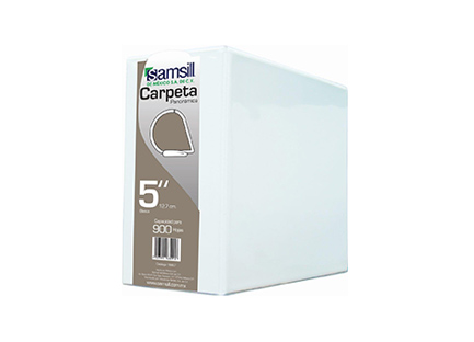 Carpeta vinil samsill "d" blanca 5" p/900 hjs c/8