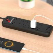 Supresor de Picos Smartbitt SBSS-B12-5U 12 Contactos y 5 Puertos USB - Vista 8