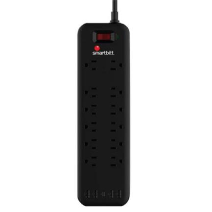 Supresor de picos smartbitt sbss-b12-5u  12 contactos y 5 puertos usb