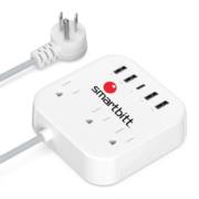 Supresor de Picos Smartbitt SBSS-B3-5U 3 Contactos y 5 Puertos USB - Vista 6