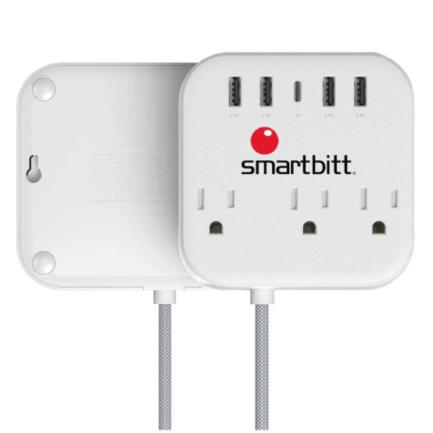 Supresor de picos smartbitt sbss-b3-5u 3 contactos y 5 puertos usb