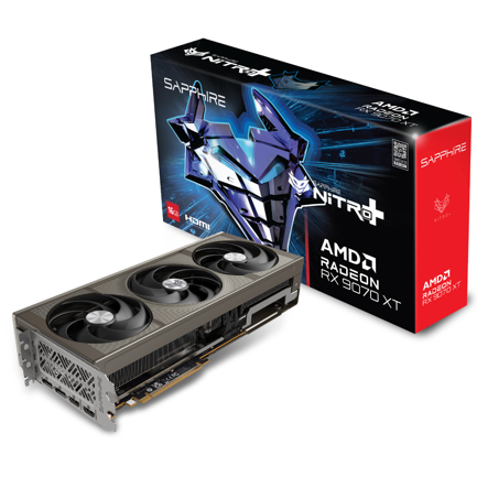 Tarjeta de Video Sapphire Nitro+ Radeon RX 9070 XT OC Gaming 16GB Triple Fan GDDR6 256-bit PCIe 5.0 HDMI DP