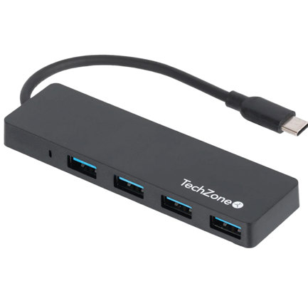 Hub techzone 3.0 hub 4en1 super ligero conexion tipo c 4puertos usb 3.0 vel de transferecnia de datos 480mbs