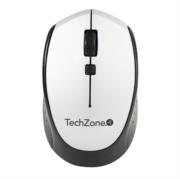 Mouse inalambrico techzone optico 800 a 1600 dpi ajustable 4 botones ambidiestro win/mac color plata