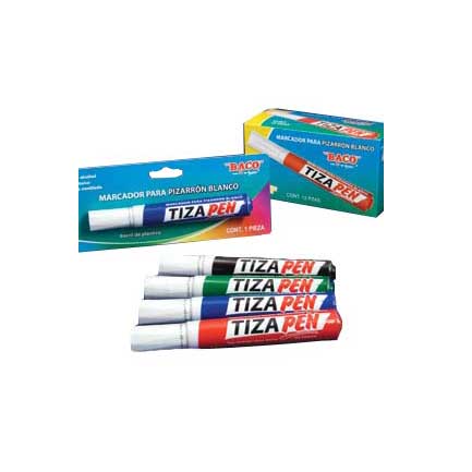 Marcador baco tizapen plastico negro c/12