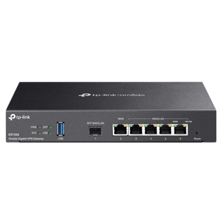 Router Omada by TP-Link Gigabit VPN 1× Gigabit SFP WAN Port 1× Gigabit RJ45 WAN Port 2× Gigabit WAN/LAN RJ45