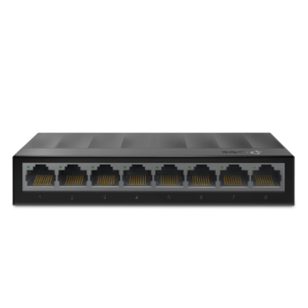 Switch para escritorio Tp-link de 8 Puertos RJ45 10/100/1000Mbps con auto-negociación con carcasa de plastico