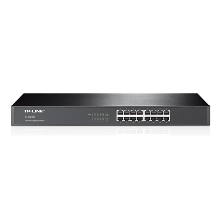 Switch tp-link 16-port gigabit switch 16× gigabit rj45 ports 1u 19-inch rack-mountable steel case plug and play