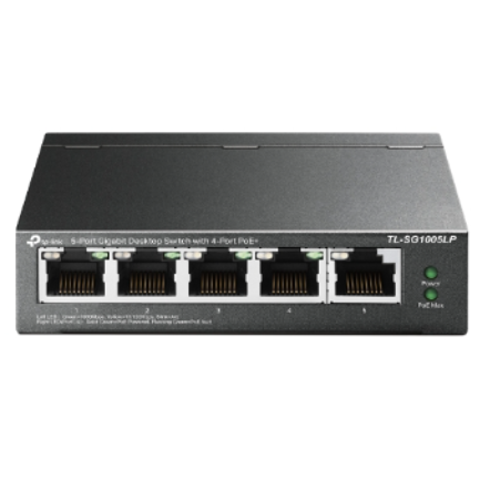 Switch TP-Link 5-Port Gigabit Desktop Switch with 4-Port PoE 4× Gigabit PoE Ports 1× Gigabit Non-PoE Port