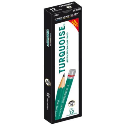 L&aacute;piz berol turquoise grado 2b c/12 pzas