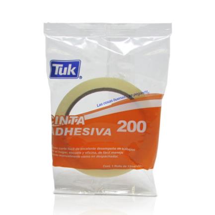 Cinta adhesiva tuk 200 transparente 12mmx65m