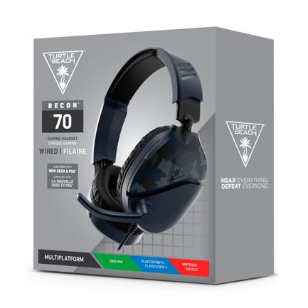 Auriculares para juegos turtle beach recon 70 camo - azul
