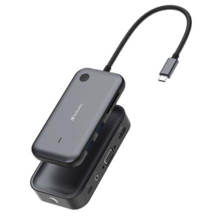 Adaptador verbatim inalámbrico usb-c con lector de tarjetas qcast mirror wda-01