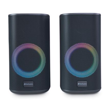 VECBOCAB011 - Altavoces de Escritorio Verbatim RGB Estéreo para Juego Color Negro