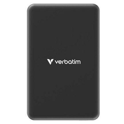 Cargador verbatim charge and go essential magn&eacute;tica power bank carga inal&aacute;mbrica de 5000 mah color negro