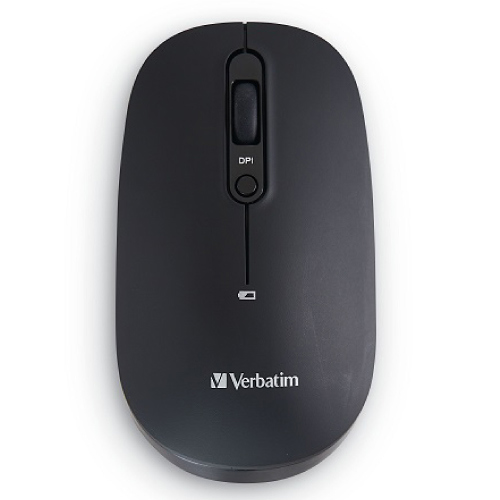 Mouse verbatim inalambrico recargable multidispositivo usb-c a usb-a - negro