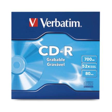 Disco verbatim cd-r  80min 700mb 52x paquete c/50 pzas