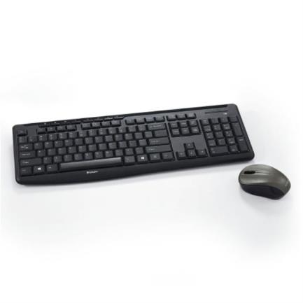 Teclado y mouse verbatim silencioso e inal&aacute;mbrico con blue led - negro