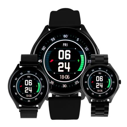 Smart watch vorago sw-505 redondo ip67 bluetooth pantalla amoled 1.43"  táctil negro 2 extensibles