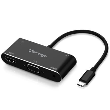 Adaptador vorago adp-350 5 en 1 usb tipo c a hdmi/vga/usb