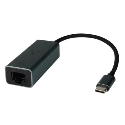 Adaptador vorago adp-210 tipo c a ethernet rj45 1gbps 200mm color negro