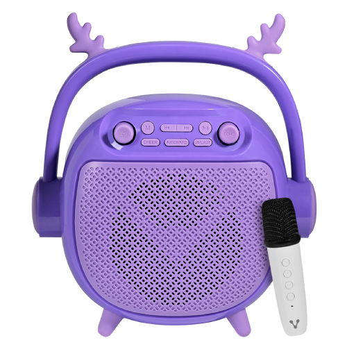 Bocina vorago bsp-205 bluetooth msd/usb/3.5mm microfono con modos de voz color purpura