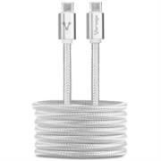 Cable vorago cab-124 usb tipo c carga rápida 1m color blanco