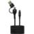 Cable Vorago CAB-126 Tipo C a Tipo C con Adaptador a USB-A 60W Carga Rápida 1m Color Negro - Vista 4