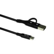 Cable Vorago CAB-126 Tipo C a Tipo C con Adaptador a USB-A 60W Carga Rápida 1m Color Negro - Vista 5