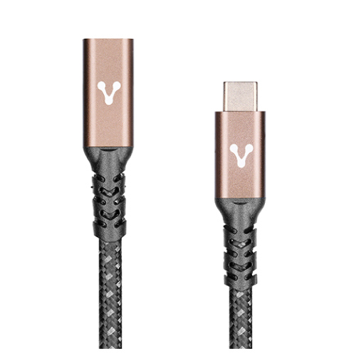 Cable extension vorago cab-127 tipo c hembra-tipo c macho 1 metro 100w negro